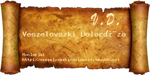 Veszelovszki Doloróza névjegykártya